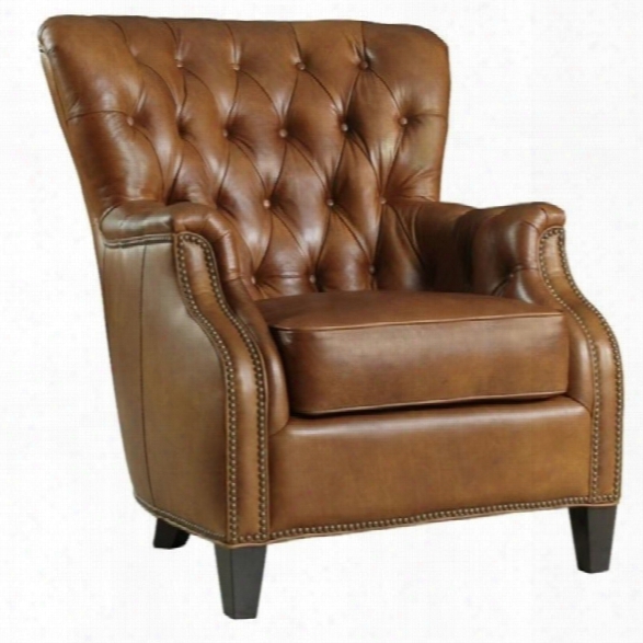 Hooker Furniture Seven Seas Tufted Leather Club Chair In Aegis Glove