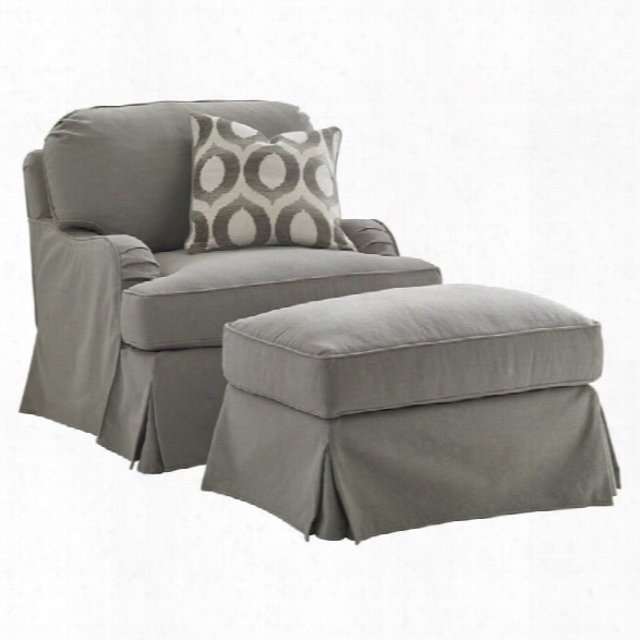 Lexington Oyster Bay Stowe Fabric Swivel Arm Chair With Ottoman