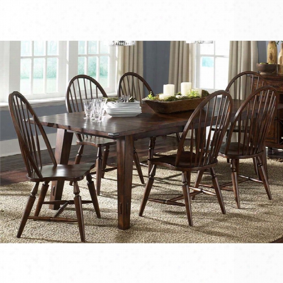 Liberty Furniturec Abin Fever 7 Piece Dining Set In Bistro Brown