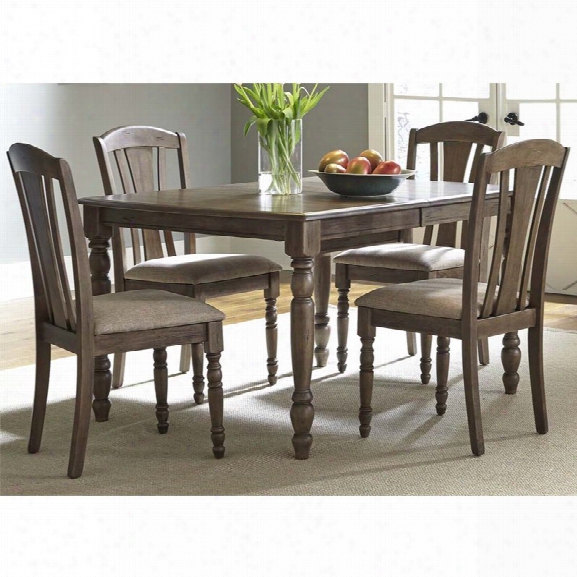 Liberty Furniture Candlewood 5 Piece Dining Set In Weather Gray