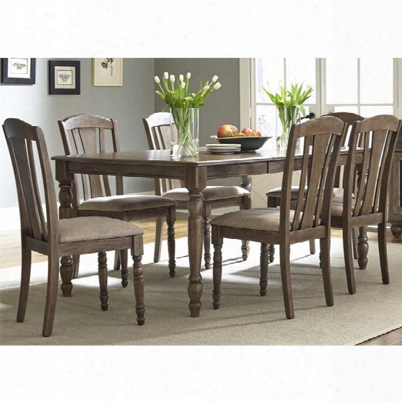 Liberty Furniture Candlewood 7 Piece Dining Set In Weather Gray