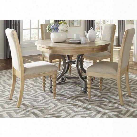 Liberty Furniture Harbor View 5 Piece Round Dining Set In Sand