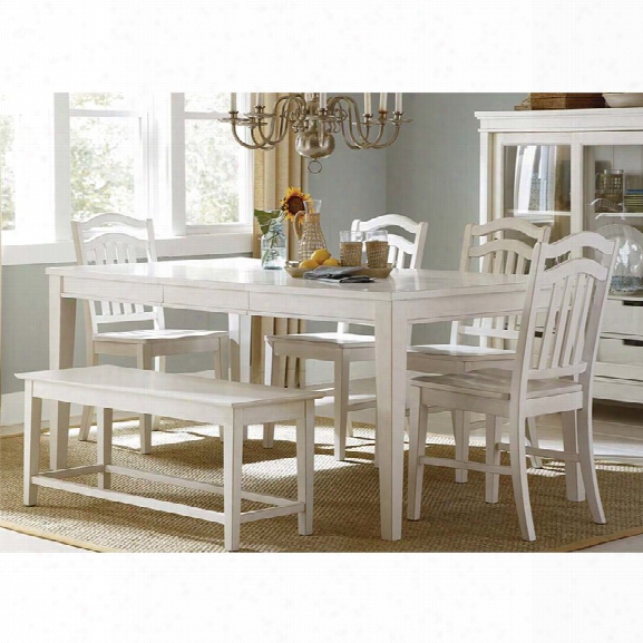 Liberty Furniture Summerhill 6 Piece Dining Set In Rubbed Linen White