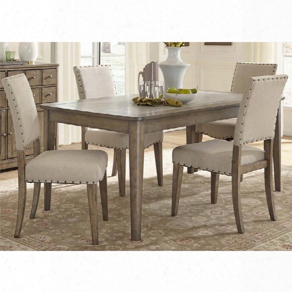 Liberty Furniture Weatherford 5 Piece Dining Set In Brownstone Caramel