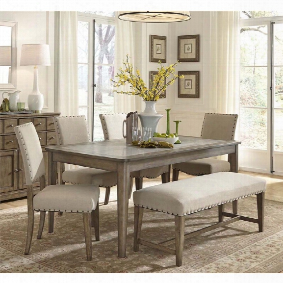 Liberty Furniture Weatherford 6 Piece Dining Set In Brownstone Caramel