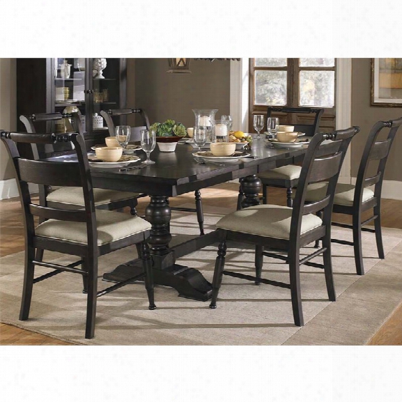 Liberty Furniture Whitney 7 Piece Trsetle Dining Set In Black Cherry