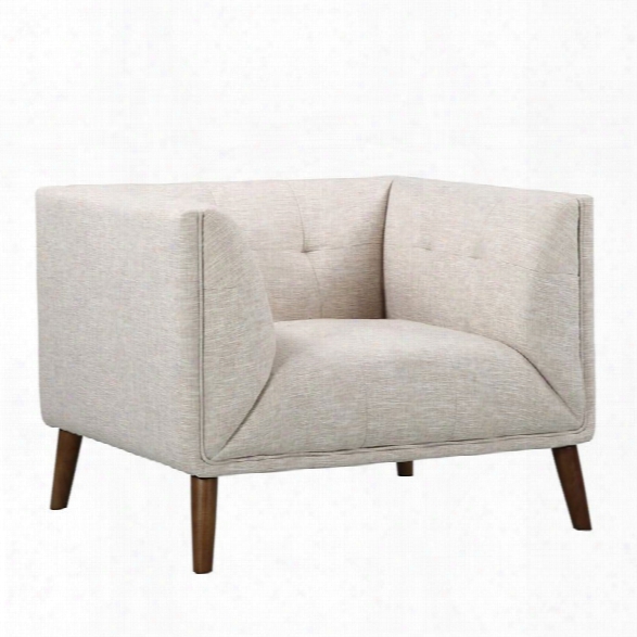 Maklaine Button Tufted Chair In Beige