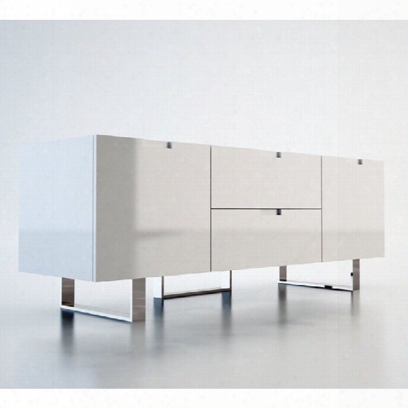 Modloft Eldridge 59 Entertainment Unit In White Lacquer