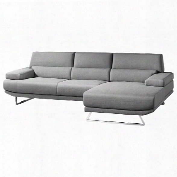 Moe's Jenn Right Facing Fabric Sectional In Dark Gray