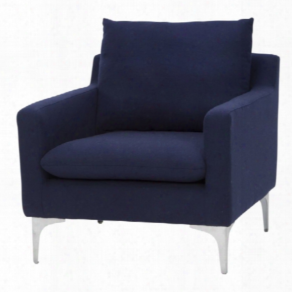 Nuevo Anders Accent Chair In Navy Blue