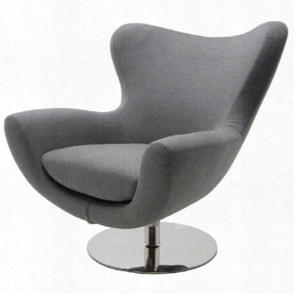 Nuevo Conner Upholstered Swivel Accent Chair In Light Gray