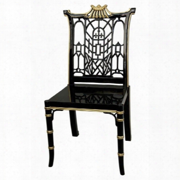 Oriental Furniture Pagoda Chair In Black