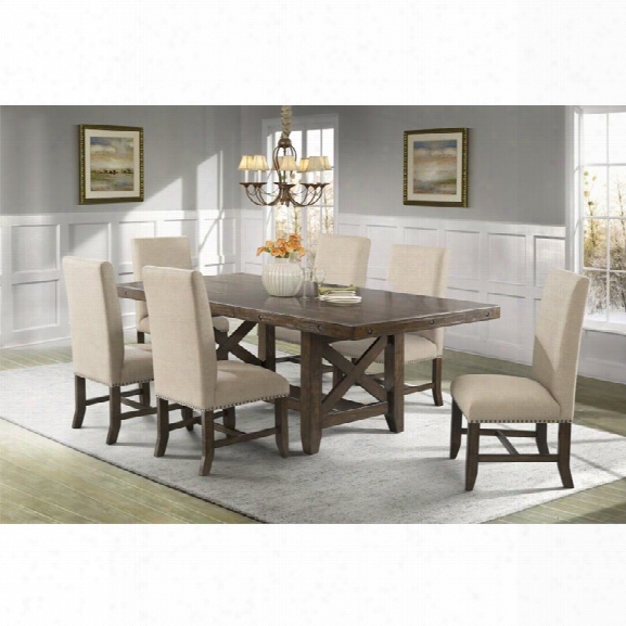 Picket House Furnishings Francis 7 Piece Dining Set In Chestnut