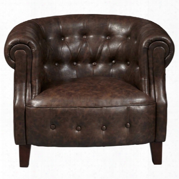 Pulaski Accentrics Home Faux Leather Accent Chair In Brown