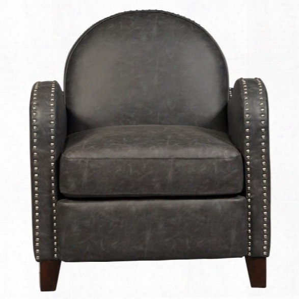 Pulaski Accentrics Home Faux Leather Curved Accent Chair In Gray