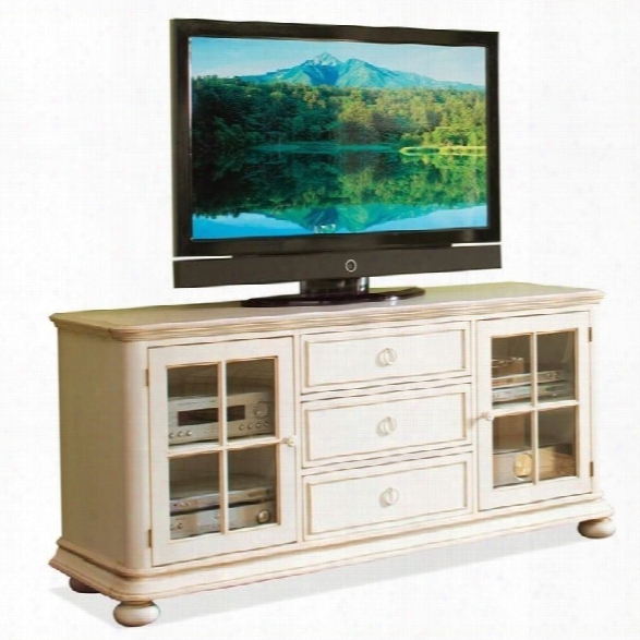 Riverside Furniture Placid Cove 69 Tv Console In Honeysuckle White