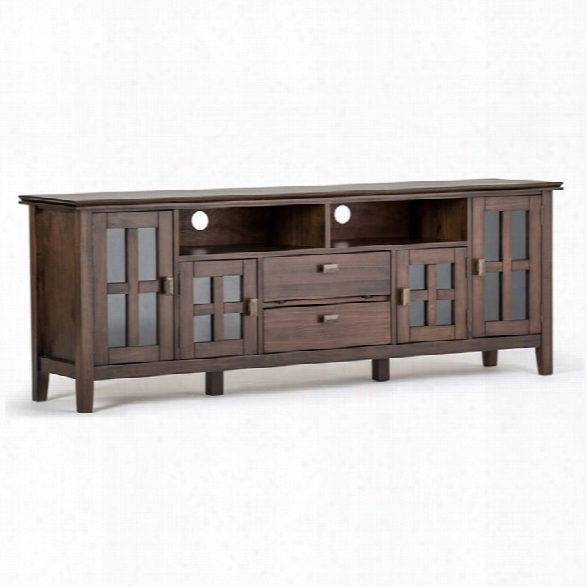 Simpli Home Artisan 72 Tv Stand In Natural Aged Brown