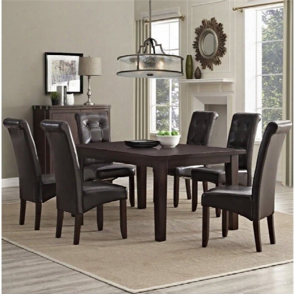 Simpli Home Cosmopolitan 7 Piece Dining Set In Brown