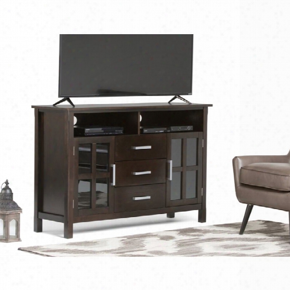 Simpli Home Kitchener 53 Tall Tv Stand In Dark Walnut Brown