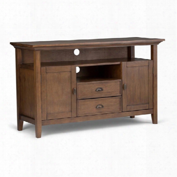 Simpli Home Redmond Tv Stand In Rustic Natural Aged Brown