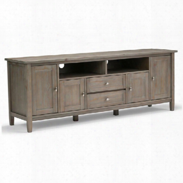 Simpli Home Warm Shaker 72 Tv Stand In Distressed Gray