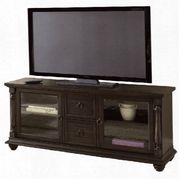 Steve Silver Company Leona Classic Tv Cabinet In Dark Hand Rubbed Finish