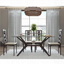 AEON Furniture Greenwich 5 Piece Glass Top Dining Set in Coffee