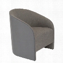 Eurostyle Fela Lounge Chair in Dark Gray Leatherette and Gray Fabric