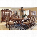 Furniture of America Douglas 9 Piece Extendable Dining Set in Oak