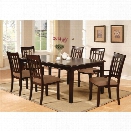 Furniture of America Holister 7 Piece Dining Set in Antique Oak