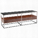 Moe's Cubix Glass Top TV Stand in Dark Brown