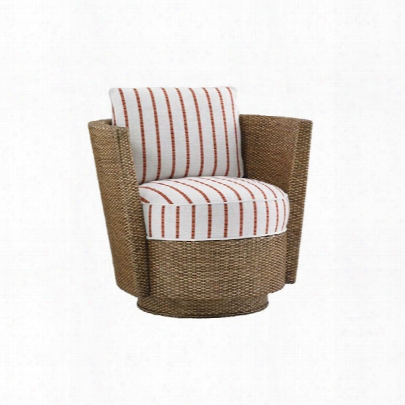 Tommy Bahama Twin Palms Tarpon Bay Swivel Chair In Brown