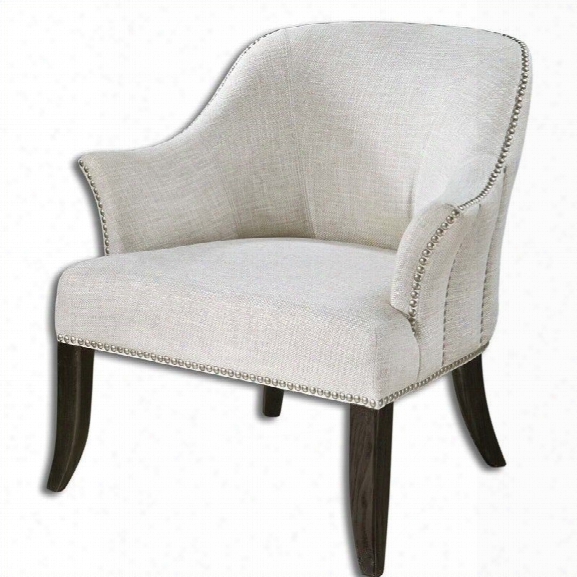 Uttermost Leisa Alabaster White Armchair In Black