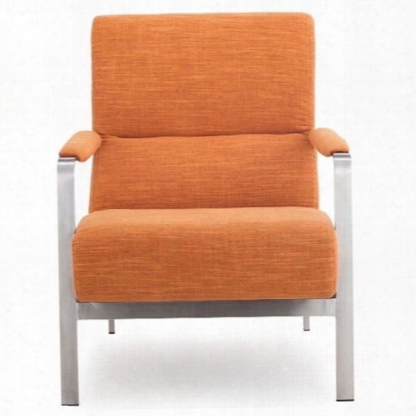 Zuo Jonkoping Fabric Arm Chair In Orange