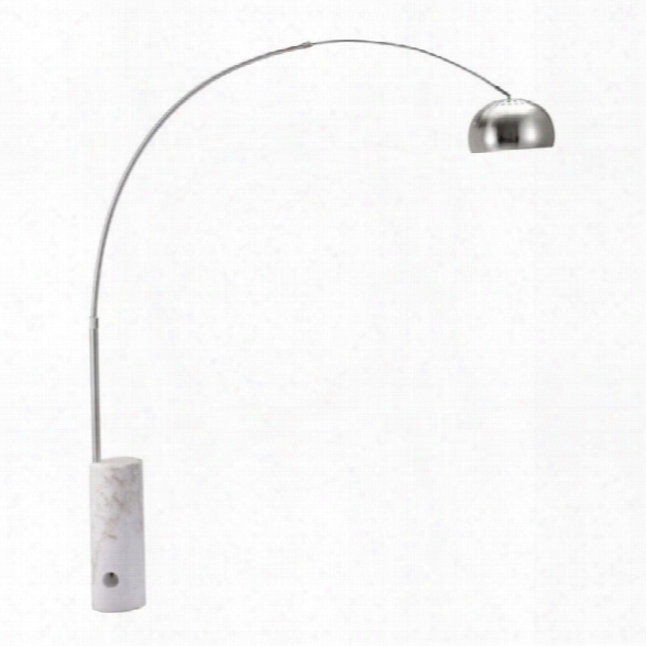 Zuo Trion Marble Floor Lamp In Chrome