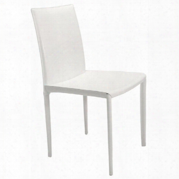 Aeon Furniture Aimee Stacking Dining Chair In White (set Of 4)