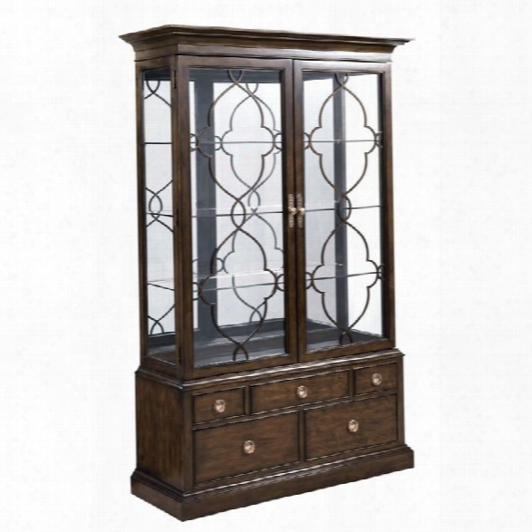 American Drew Grantham Hall Curio Cabinet In Coffee
