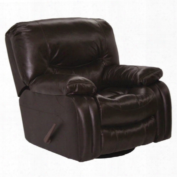 Catnapper Arlington Leather Power Glider Recliner In Mahogany