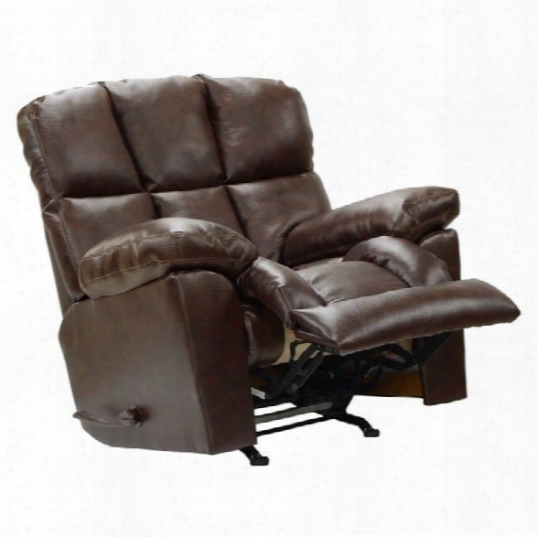 Catnapper Griffey Leather Power Lay Flat Recliner In Java