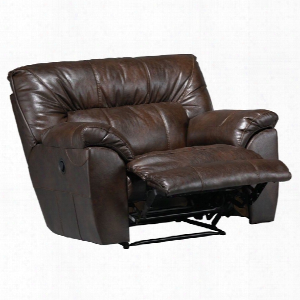 Catnapper Nolan Leather Cuddler Recliner In Godiva