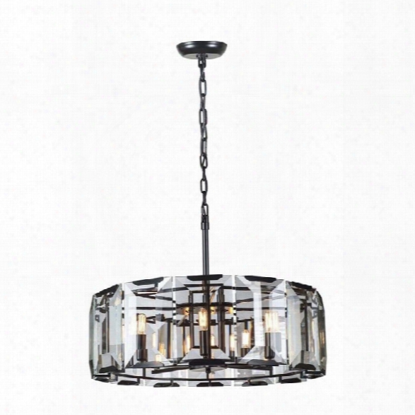 Elegant Lighting Monaco 30 8 Light Glass Crystal Pendant Lamp