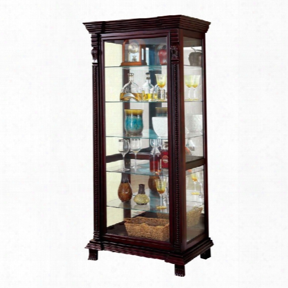 Furniture Of America Lisandro Traditional Curio Cabinet In Espresso