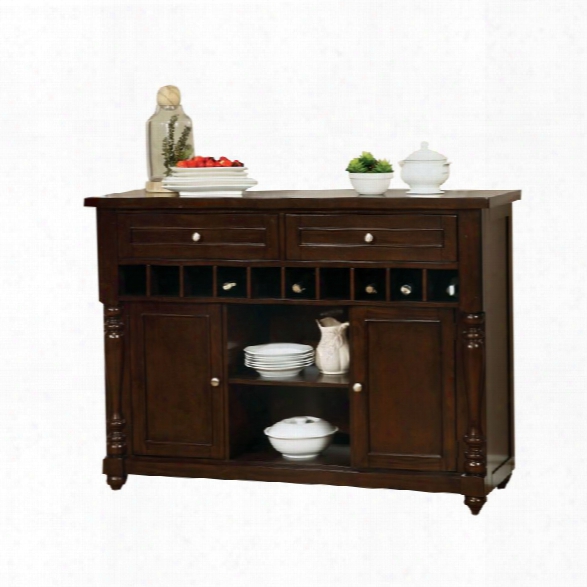 Furniture Of America Naveah Wine Rack Buffet In Antique Cherry