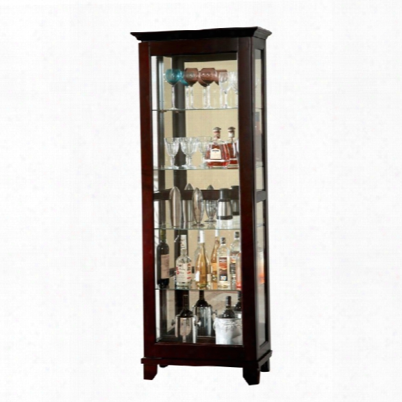 Furniture Of America Phillip 5 Shelf Curio Cabinet In Dark Walnut