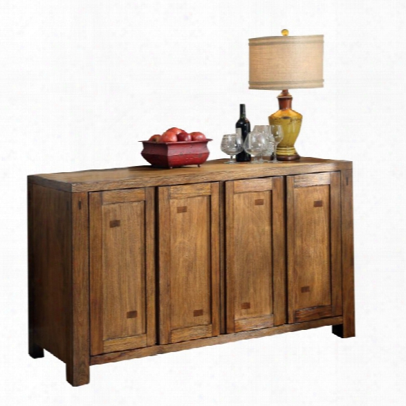 Furniture Of America Rowlie Wine Rack Buffet In Dark Oak