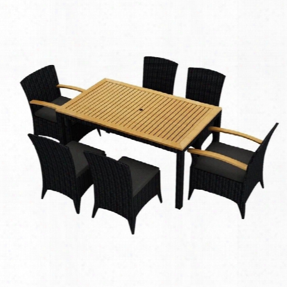 Harmonia Living Arbor 7 Piece Patio Dining Set In Canvas Charcoal