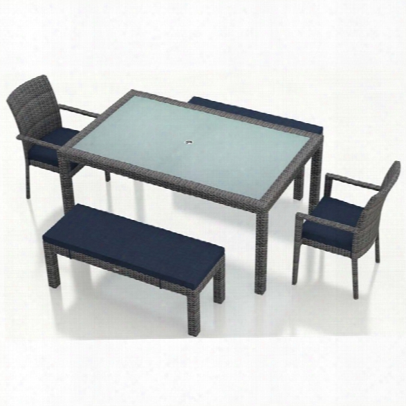 Harmonia Living District 5 Piece Patio Dining Set In Spectrum Indigo