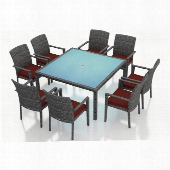 Harmonia Living District 9 Piece Square Patio Dining Set In Henna