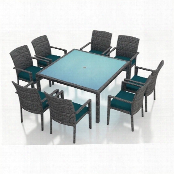 Harmonia Living District 9 Piece Square Patio Dining Set In Peacock