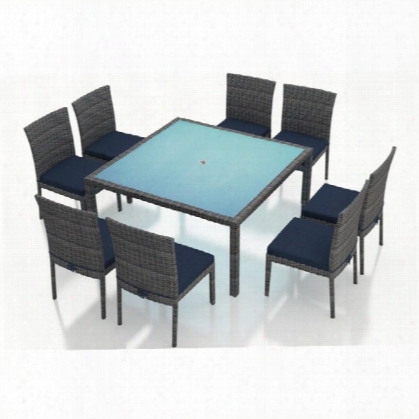 Harmonia Living District 9 Piece Square Patio Dining Set In Indigo